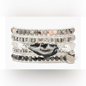 CAPE DIABLO White & Silver Tone Stone Wrap Bracelet